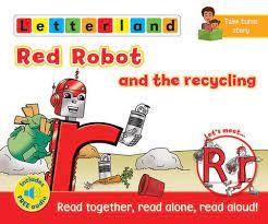 Robber Red Letterland - Red Robot and the Recycling - ليترلاند - الروبوت الأحمر و
