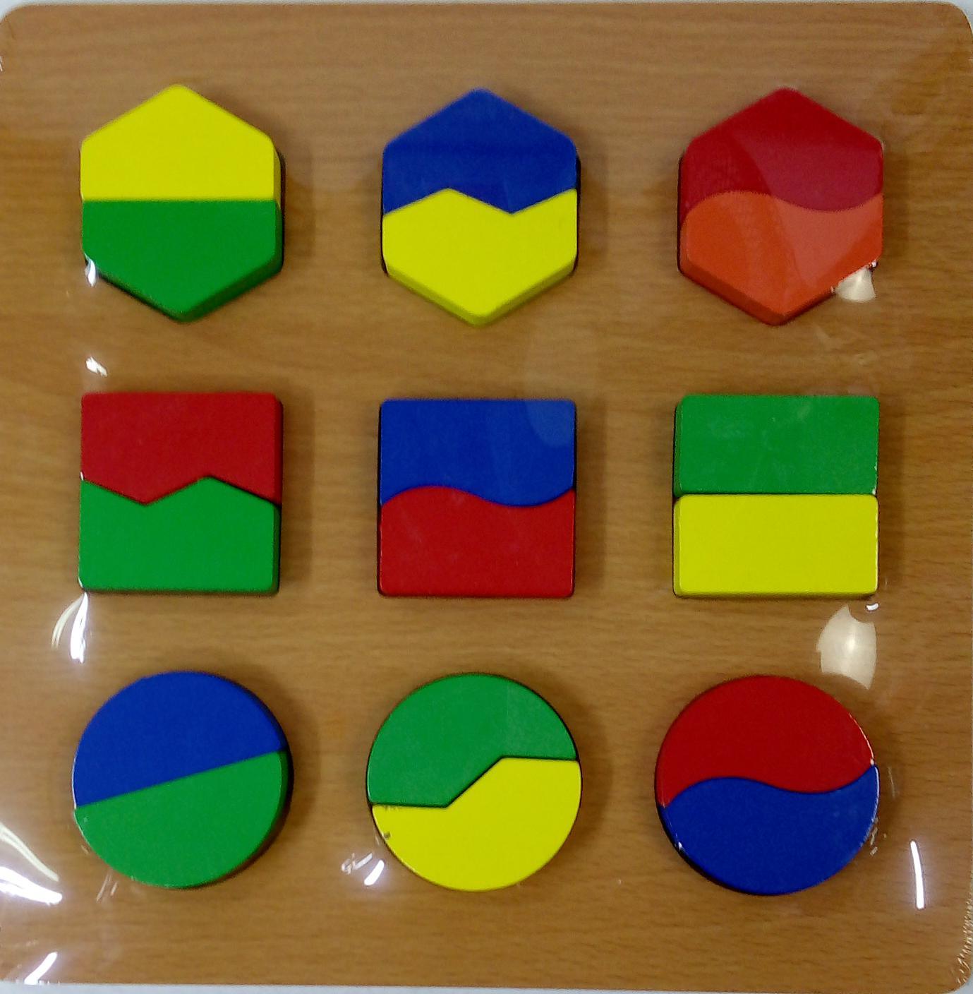 Shape Matching Wooden Board Shapes Puzzle Geometric Color Recognition - (Multicolor) - Spectrawide Bookstore