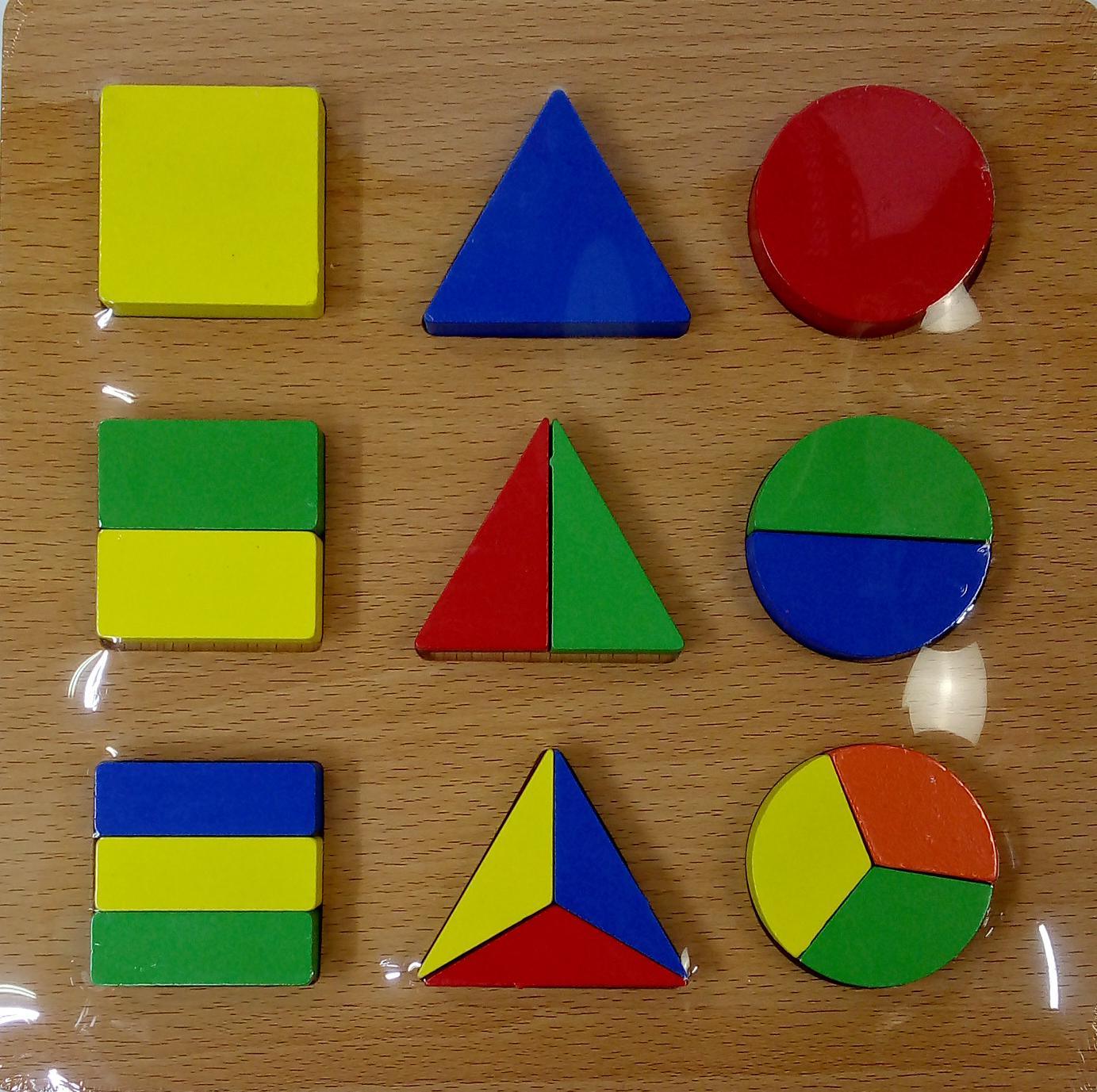 Shape Matching Wooden Board Shapes Puzzle Geometric Color Recognition - (Multicolor) - Spectrawide Bookstore