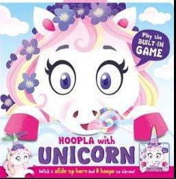 Hoopla With Unicorn - With a Slide-Up Horn an 6 Hoops to Throw! - Play the Built-In Game - Spectrawide Bookstore