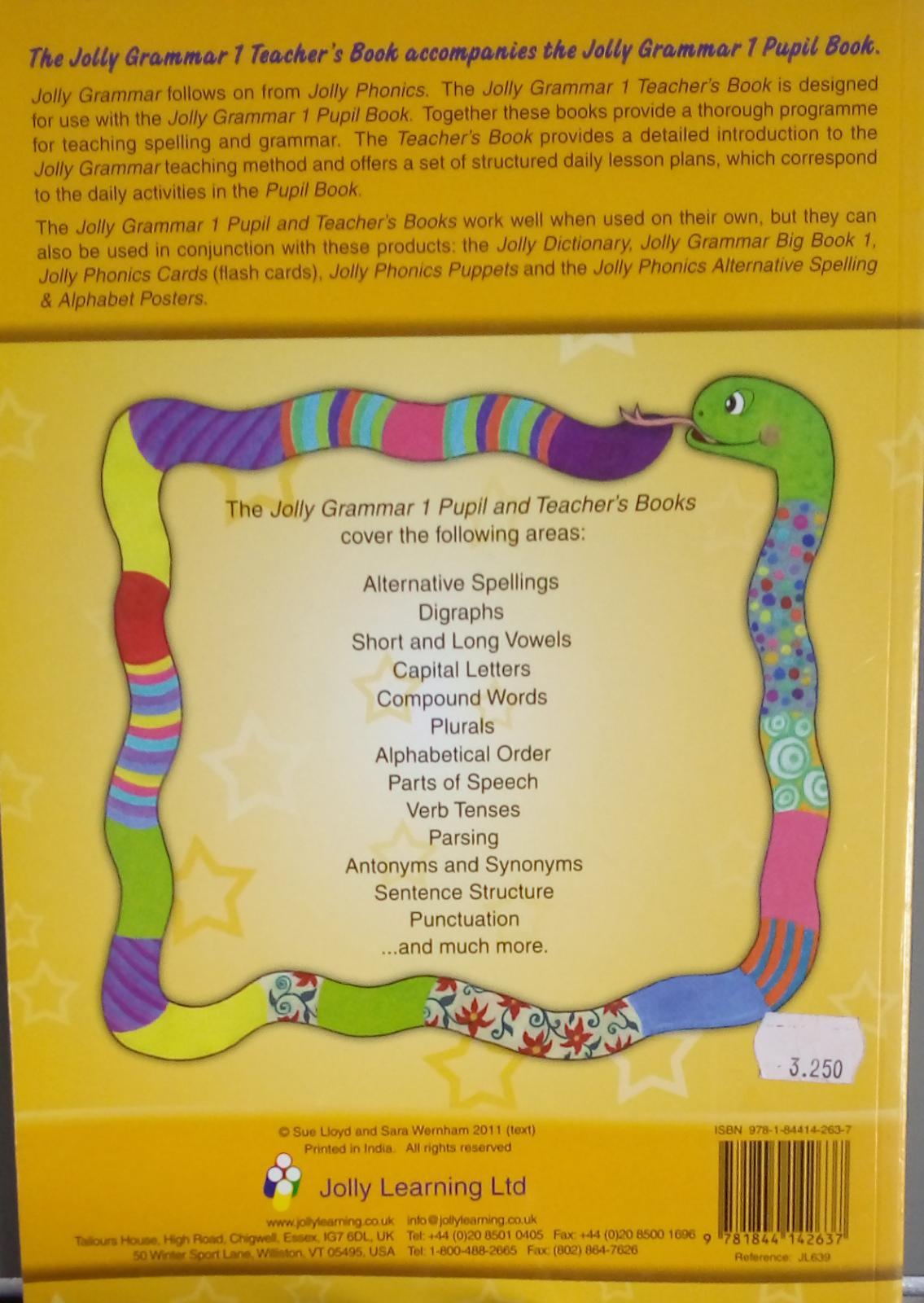 Jolly Grammar 1 - Teacher's Book - Spectrawide Bookstore