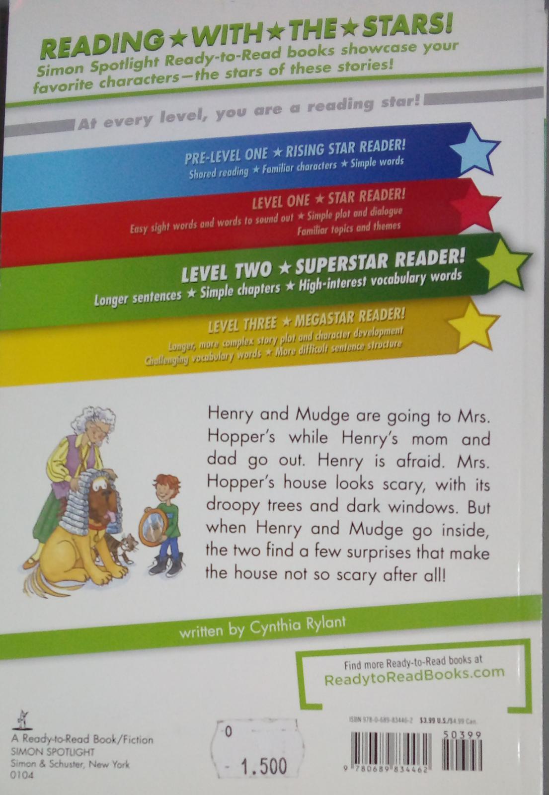 Ready To Read Level 2 - Henry And Mudge And Mrs. Hooper's House - Spectrawide Bookstore