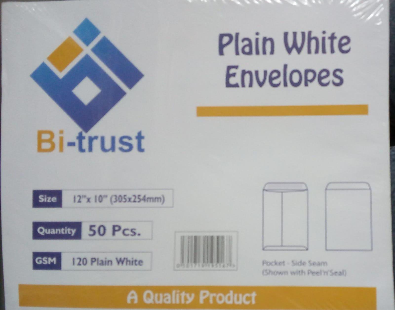 Bi-Trust - Plain White Envelopes - Spectrawide Bookstore