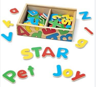 Melissa & Doug 52 Wooden Alphabet Magnets in a Box - Uppercase and Lowercase Letters - Spectrawide Bookstore