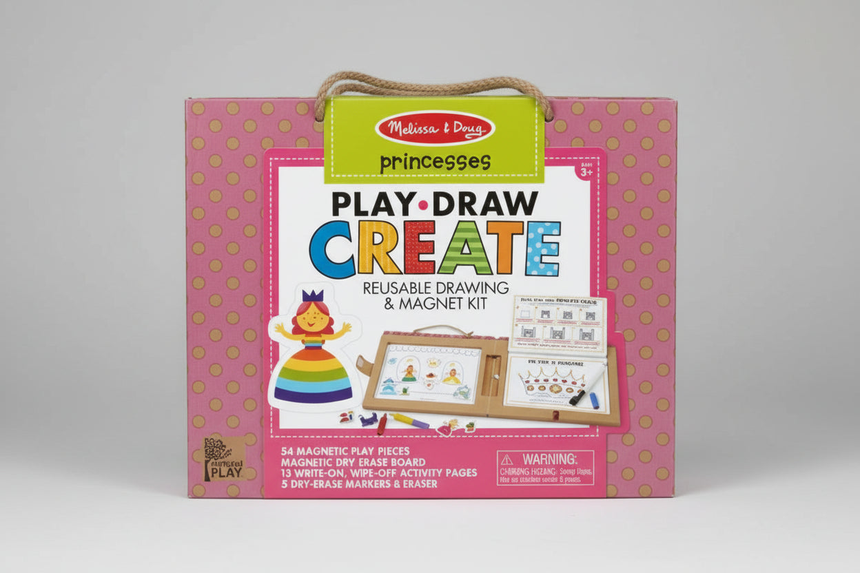 Melissa and Doug - Play, Draw Create Reusable Drawing and Magnet Kit - Princess - Spectrawide Bookstore