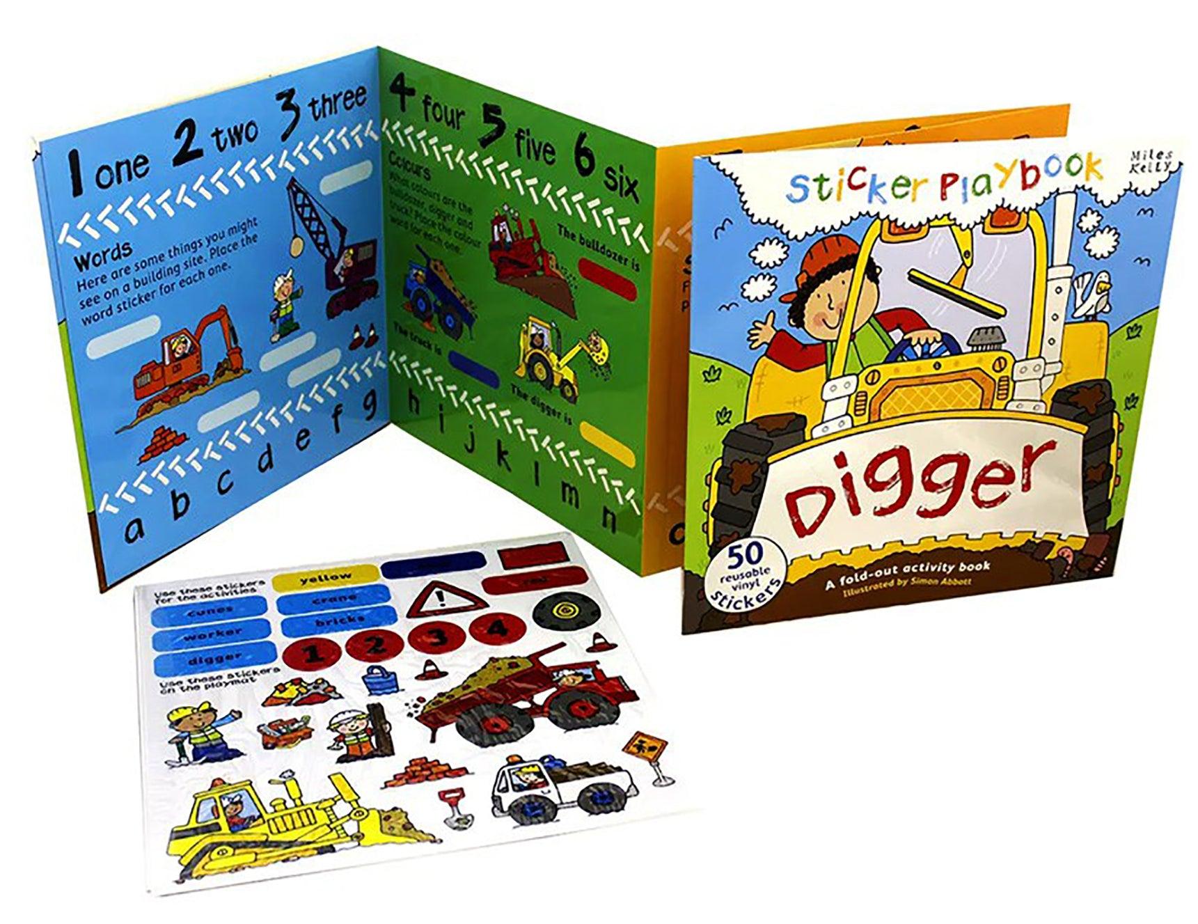 Sticker Playbook - Digger A Fold Out Activity Book - Spectrawide Bookstore