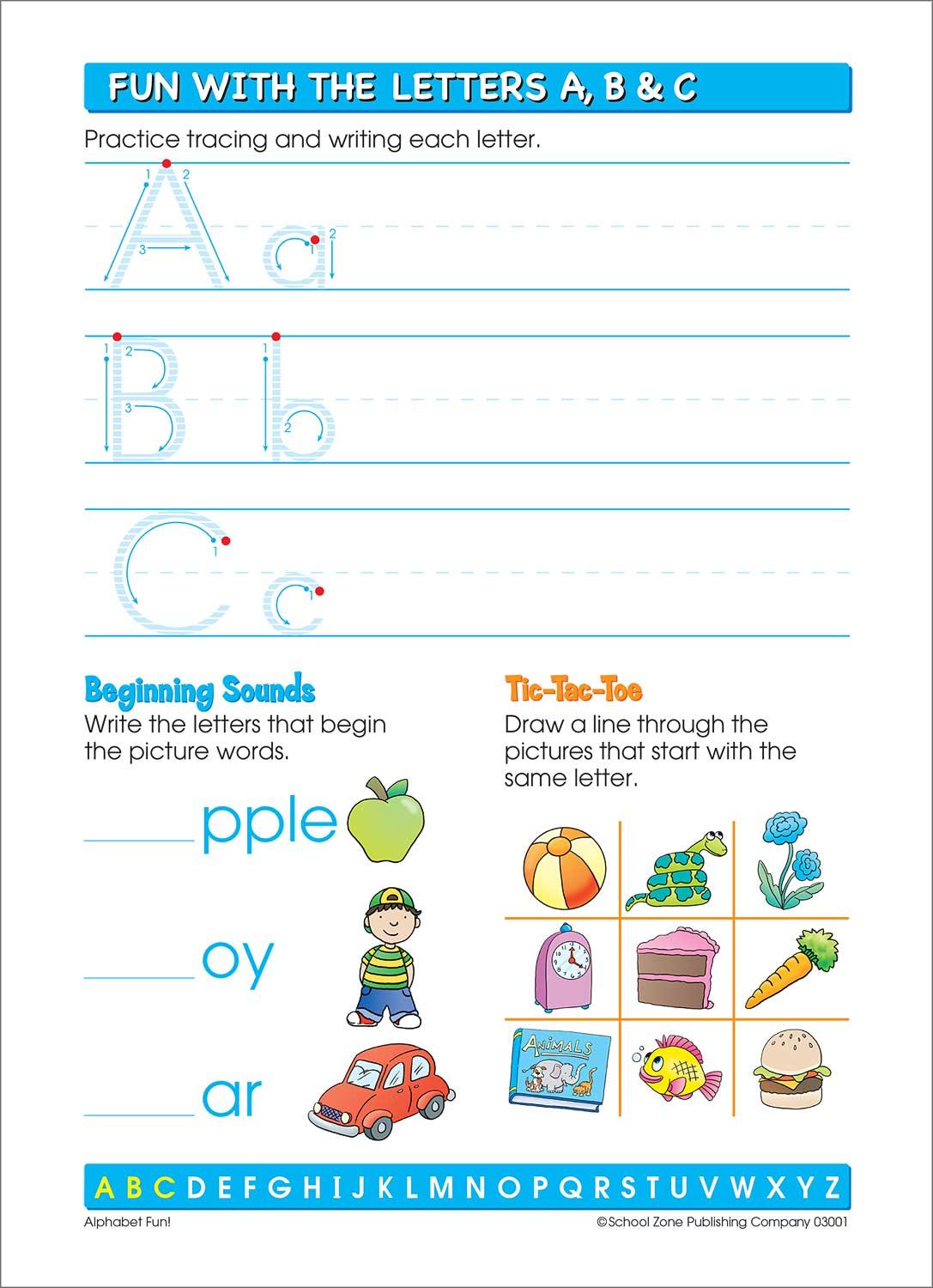 School Zone Alphabet Fun! Write & Reuse Ages 4-6 - Spectrawide Bookstore