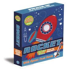 ROCKET 2FT TALL - Blow-Up ROCKET - With Space Fact Book - Spectrawide Bookstore