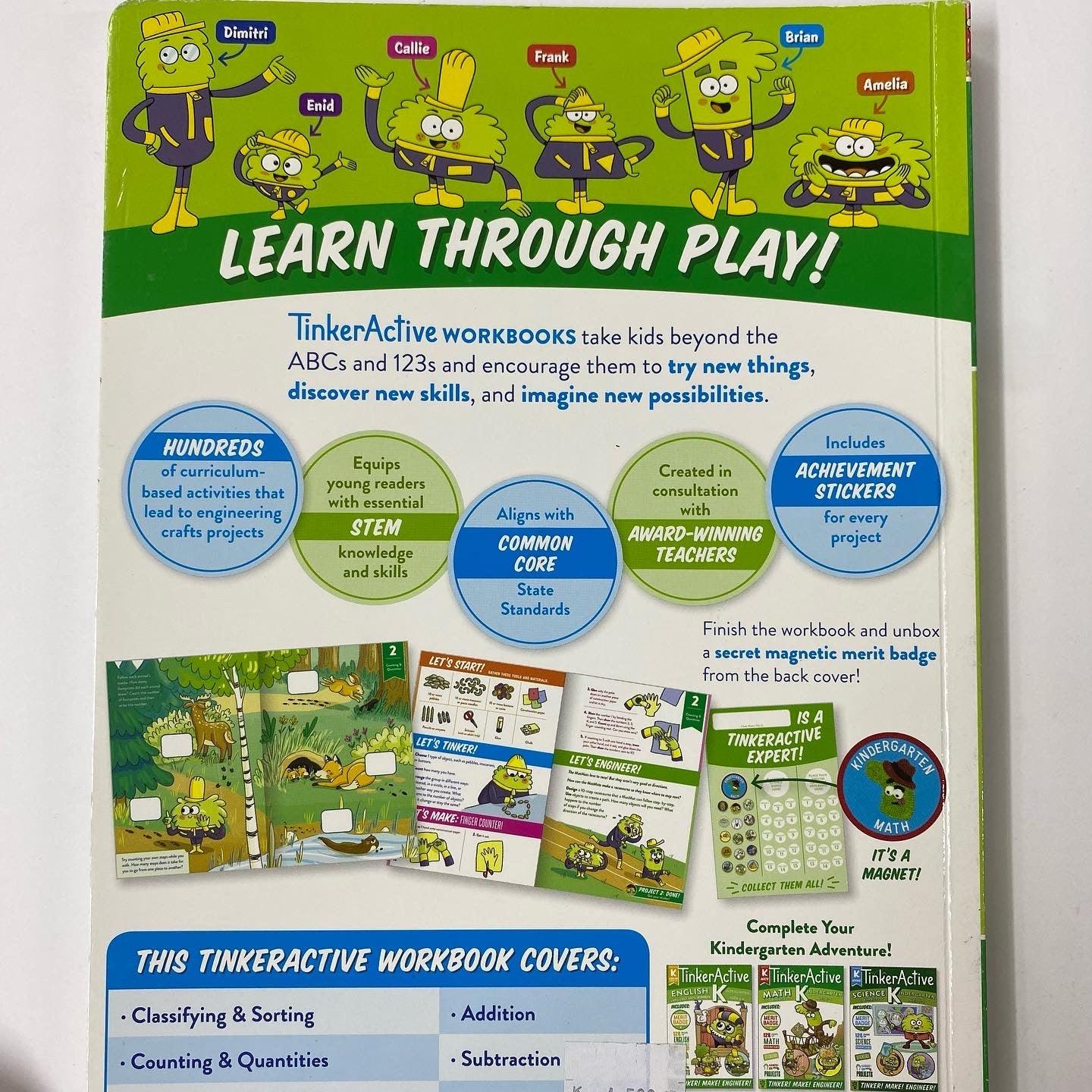 TinkerActive Math Workbook - Kindergarten Ages 5-6 - Spectrawide Bookstore