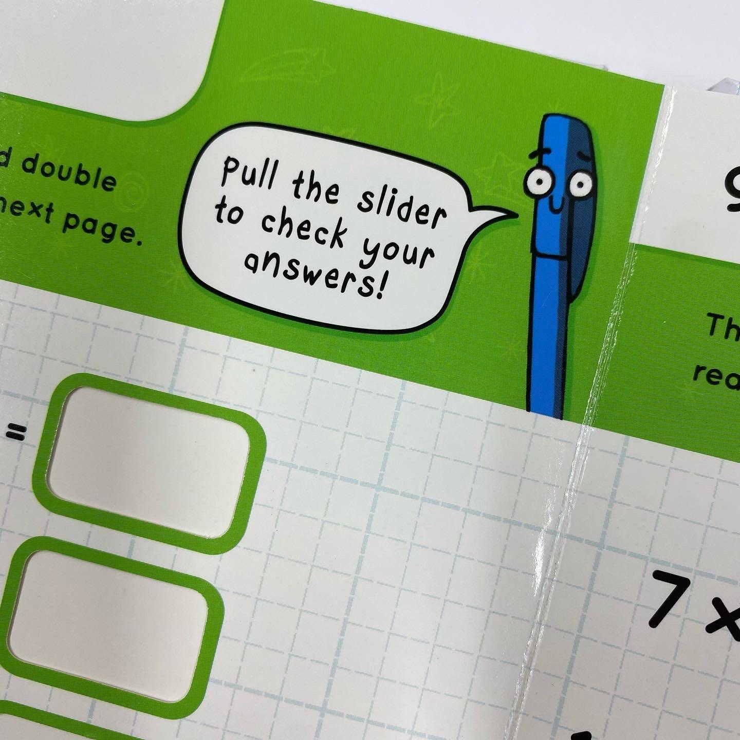Times Tables - Slide to Reveal The Answer (Includes Wipe-Clean) 7+ - Spectrawide Bookstore