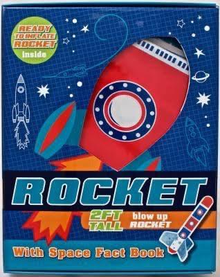 ROCKET 2FT TALL - Blow-Up ROCKET - With Space Fact Book - Spectrawide Bookstore