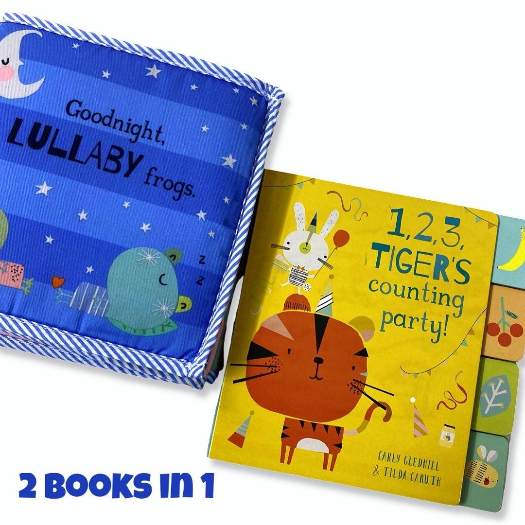 Tummy Time Gift Set - 1 Tabbed Board Book & 1 Foldout Cloth Book - Spectrawide Bookstore