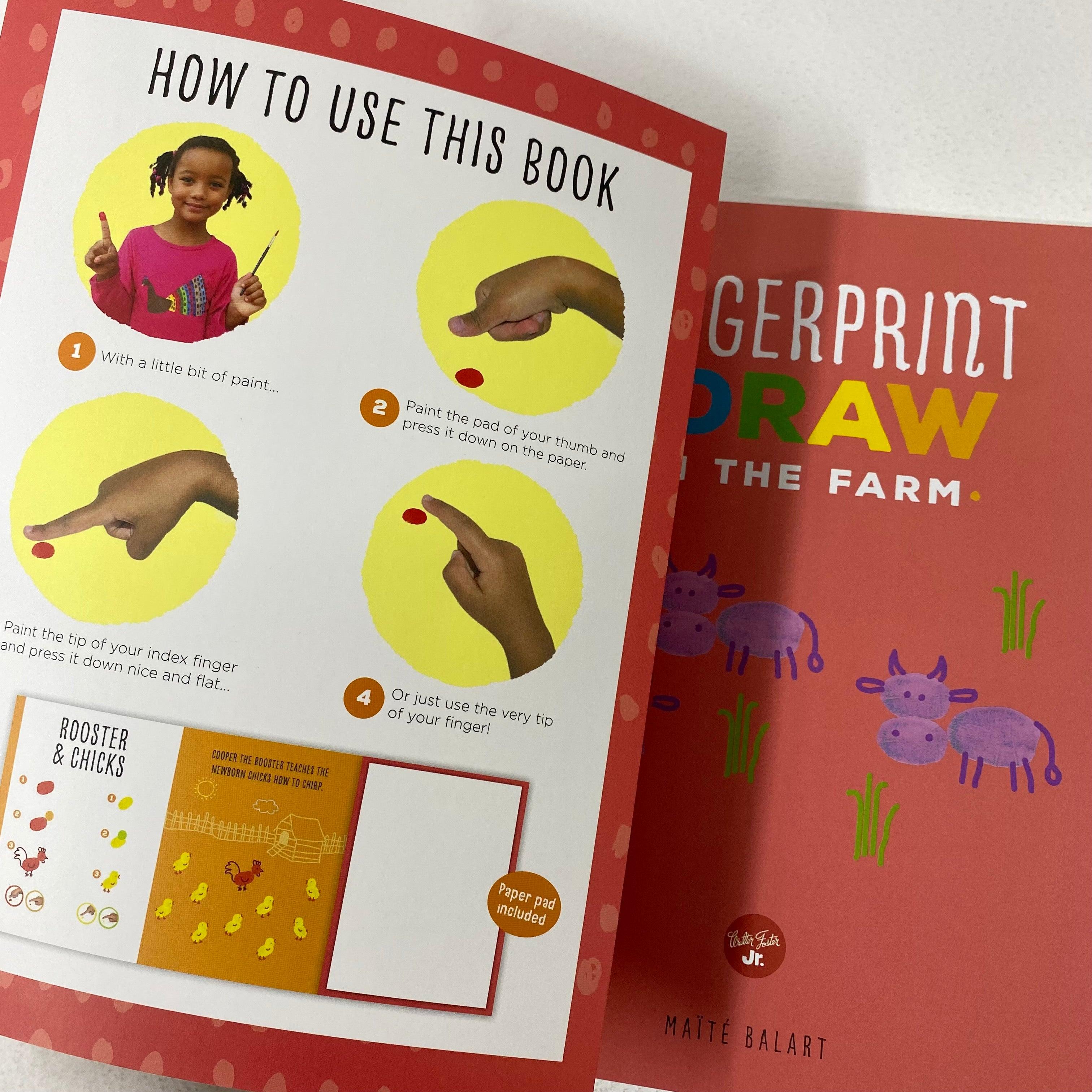 Fingerprint & Draw: On the Farm - Draw & paint more than 30 cool fingerprint and thumbprint masterpieces - Spectrawide Bookstore