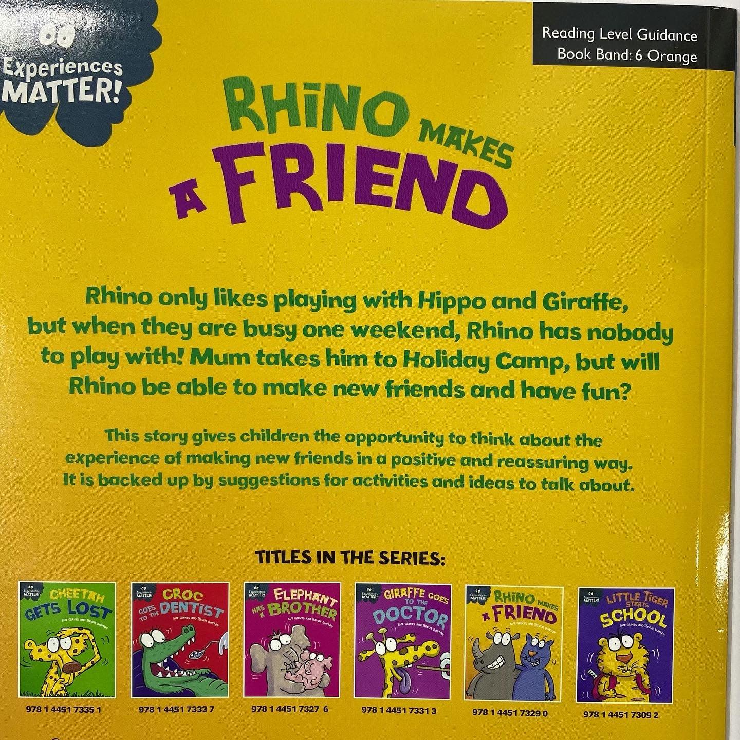 Experiences Matter!: Rhino Makes a Friend - Spectrawide Bookstore