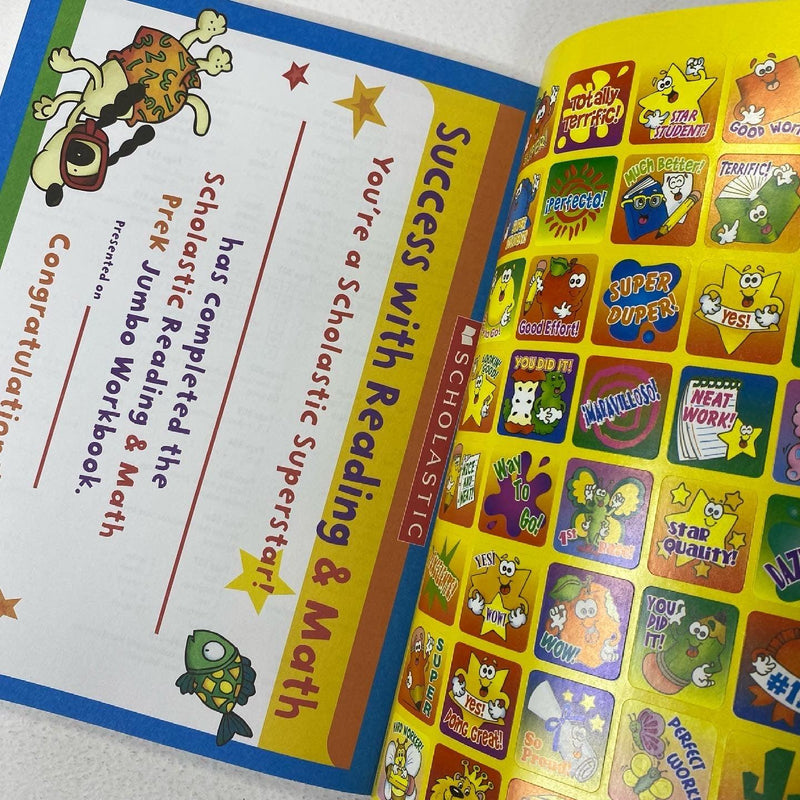 Reading & Math Jumbo Workbook Grade PreK