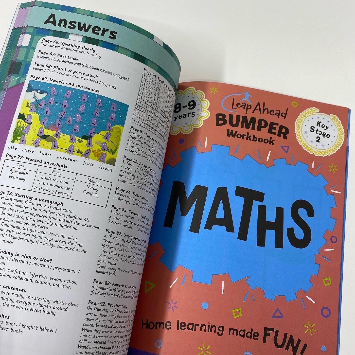 Leap Ahead Bumper Workbook - English and Maths - With Fun Activities and Stickers 7+ - Spectrawide Bookstore