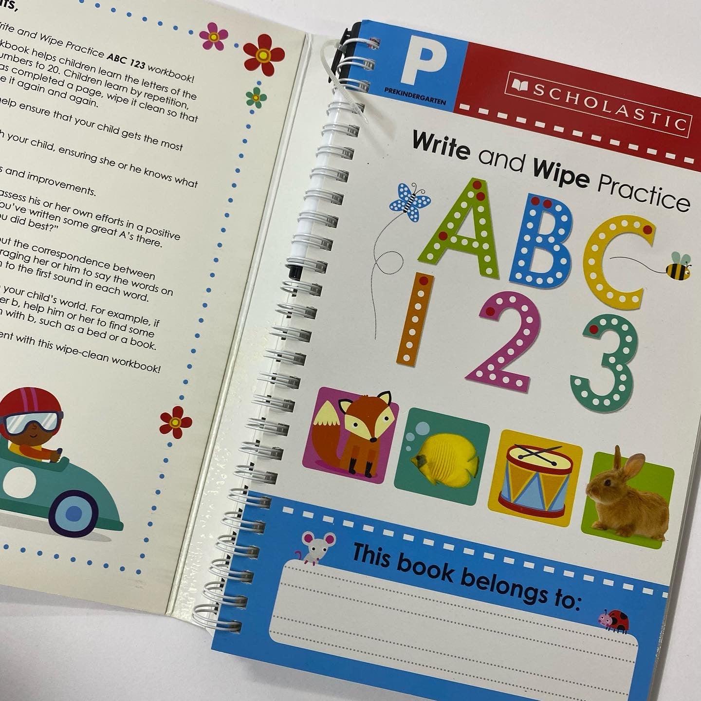 Scholastic Early Learners-ABC 123 Write and Wipe Flip Book - Spectrawide Bookstore