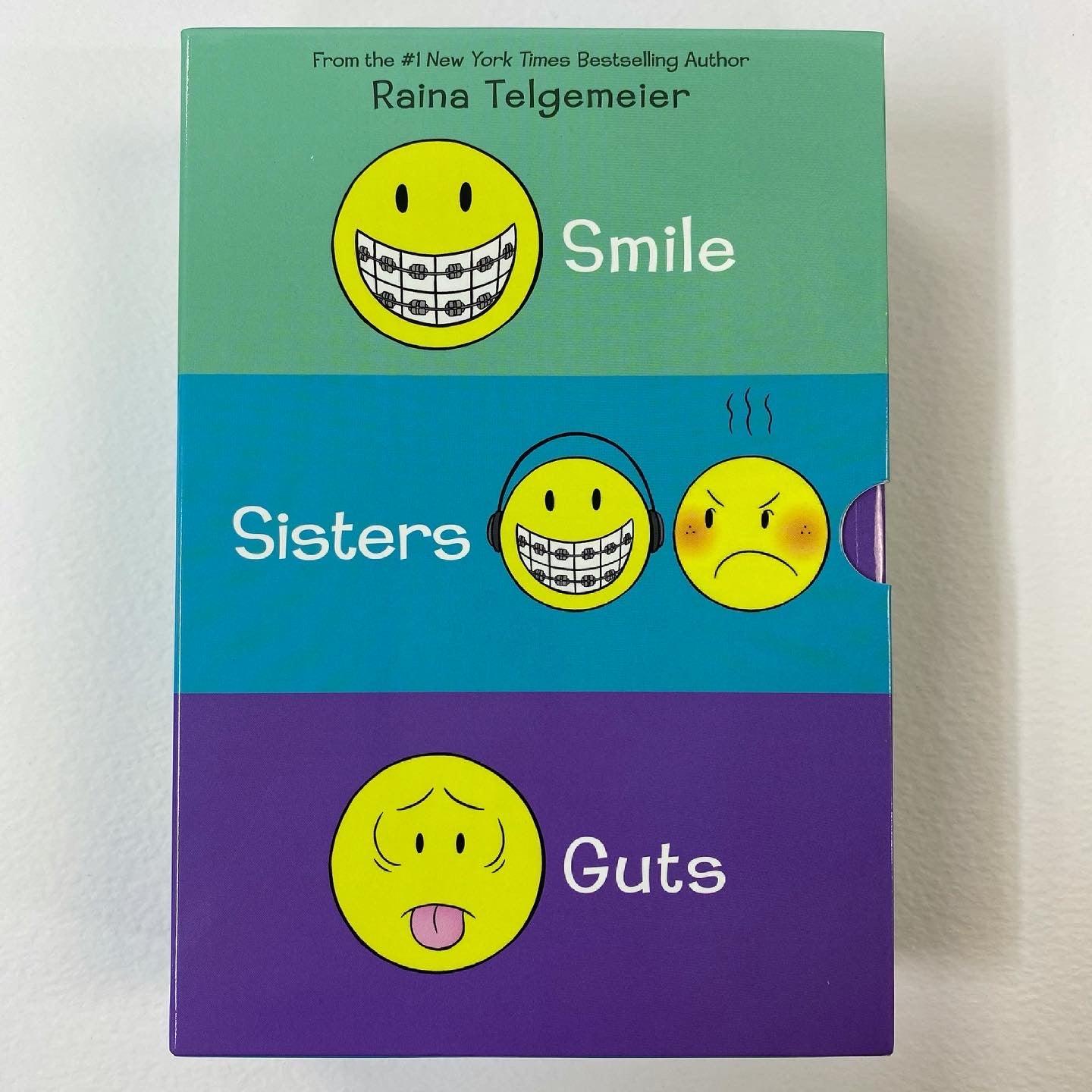 Raina Telgemeier - Smile-Sisters-Guts (3 Books Box Set) - Spectrawide Bookstore