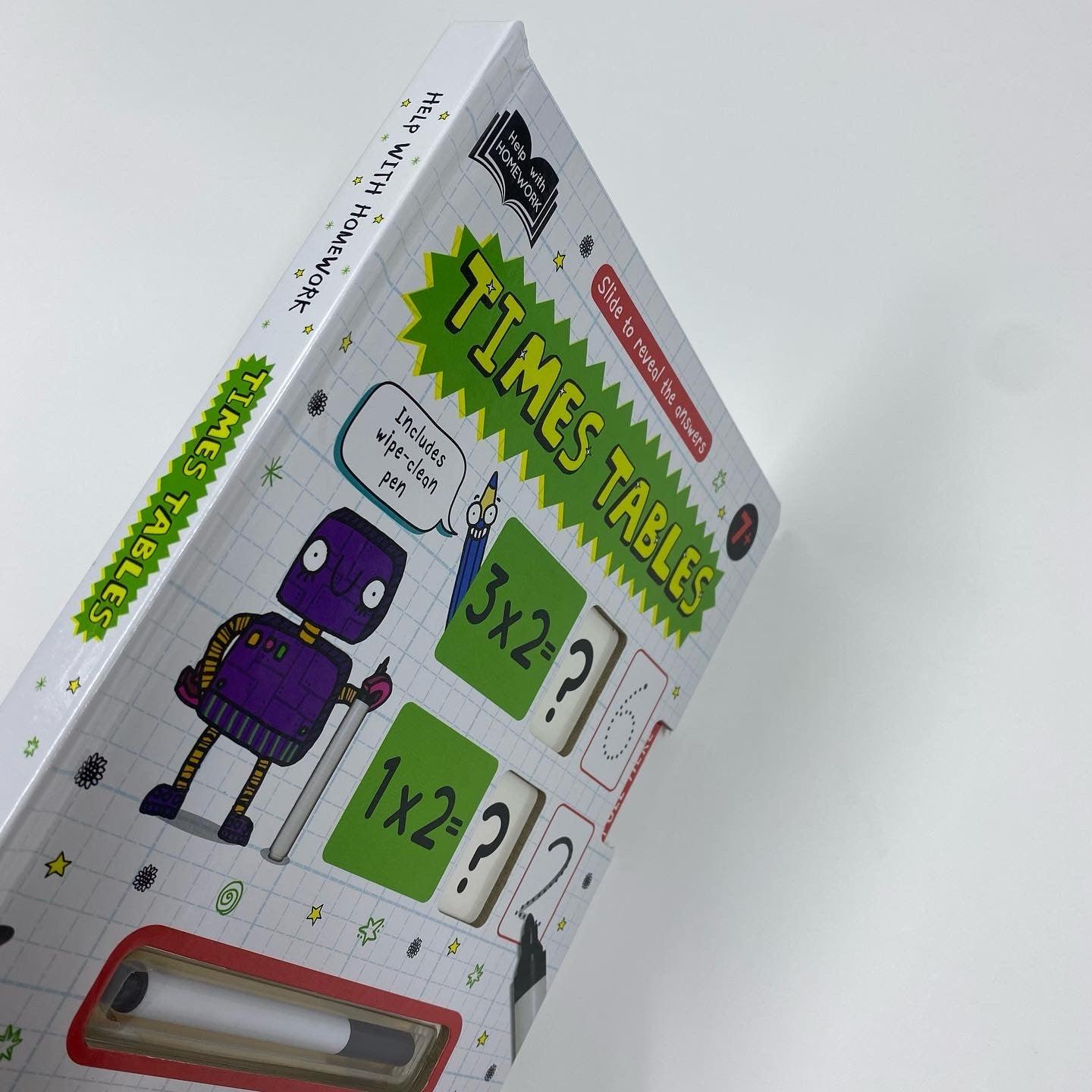 Times Tables - Slide to Reveal The Answer (Includes Wipe-Clean) 7+ - Spectrawide Bookstore