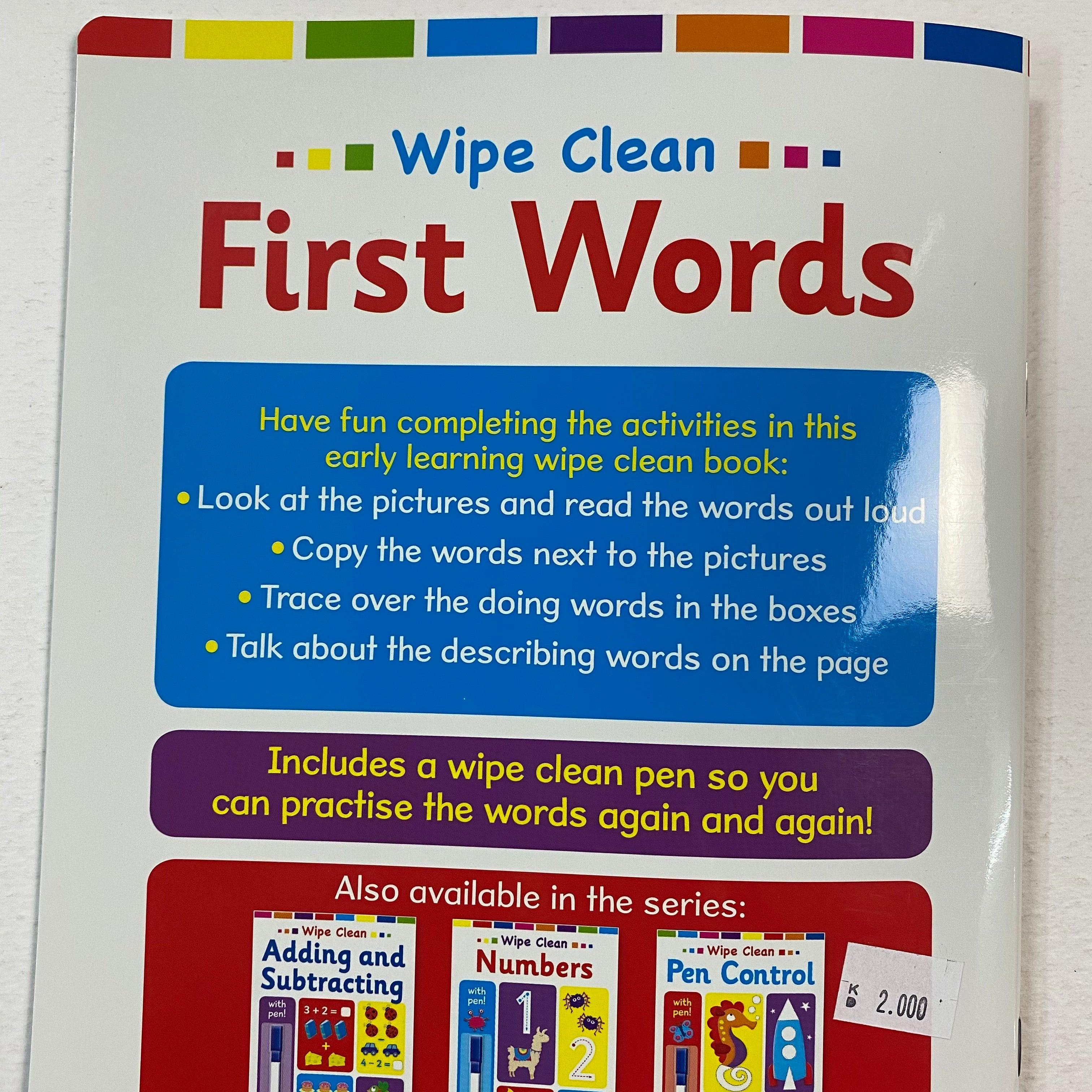 Wipe Clean - FIRST WORDS with pen - Spectrawide Bookstore
