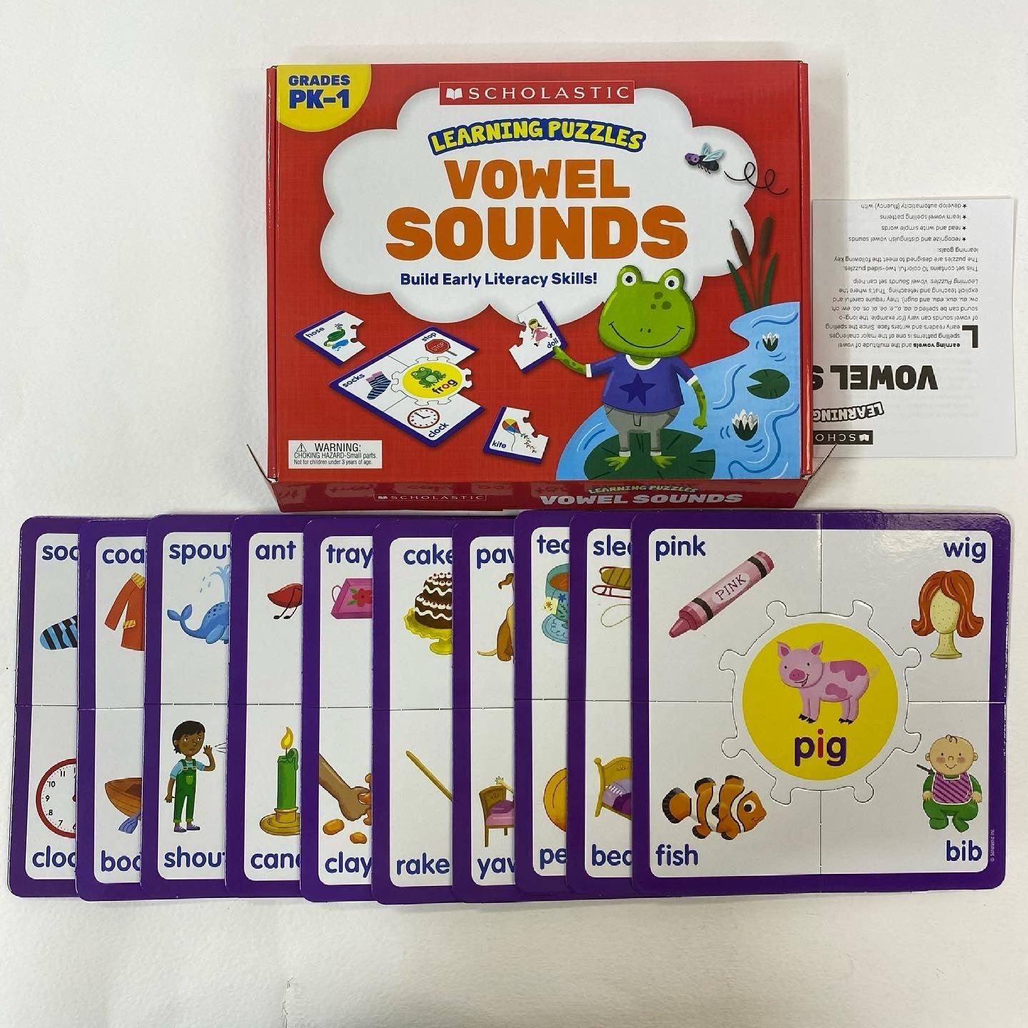 Learning Puzzles: Vowel Sounds Build Early Literacy Skills Grades PK-1 - Spectrawide Bookstore