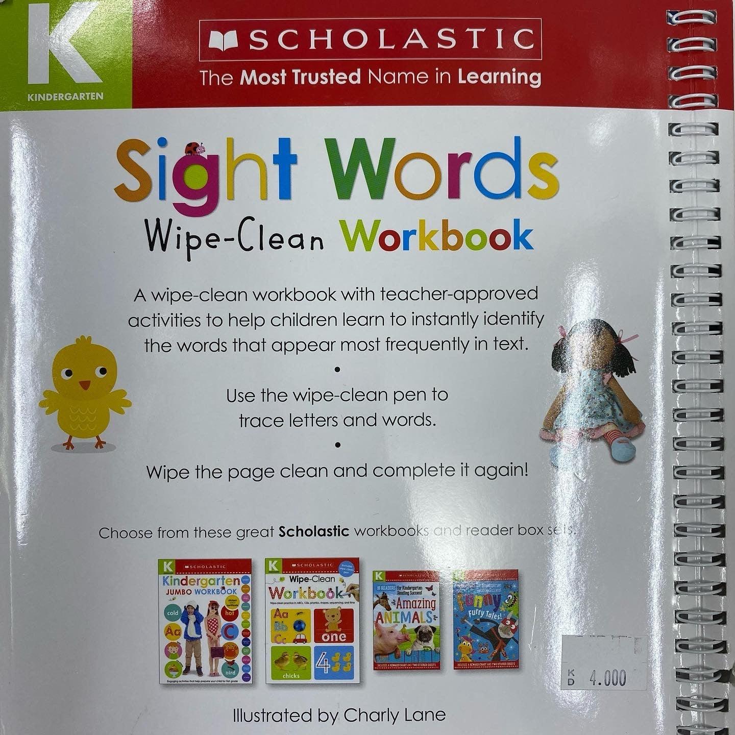 Scholastic Early Learners - Sight Words (Wipe-Clean Workbook) - Spectrawide Bookstore