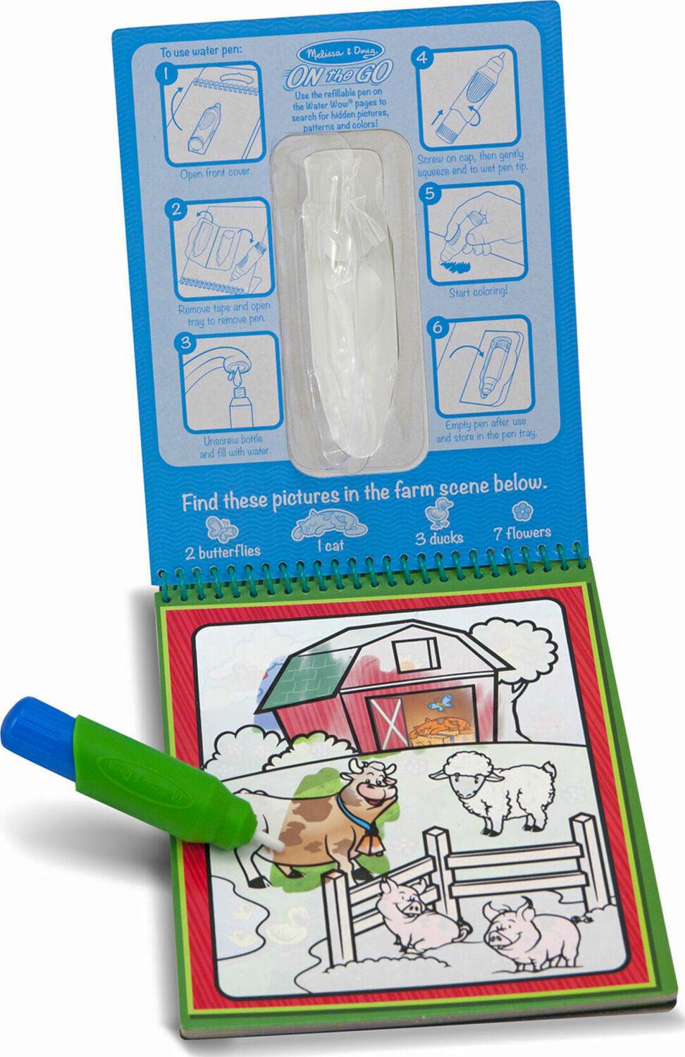 Melissa & Doug On the Go - Animal Water-Reveal Pad - Wow Water! Color with Water, Let it Dry and Color it Again! - Spectrawide Bookstore