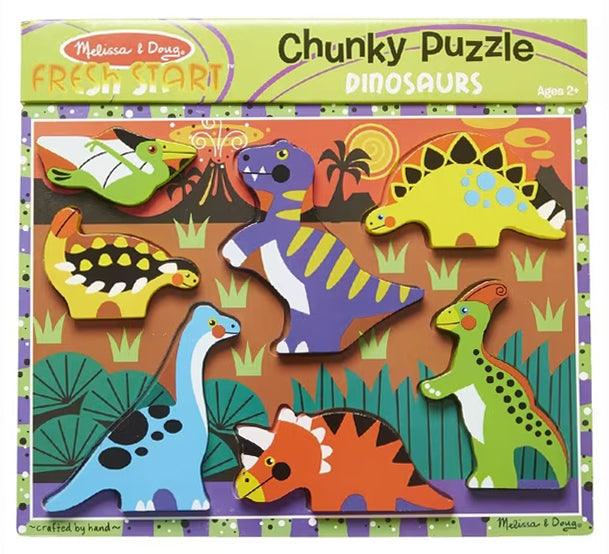 Melissa & Doug Wooden Chunky puzzle - Dinosaurs - Spectrawide Bookstore