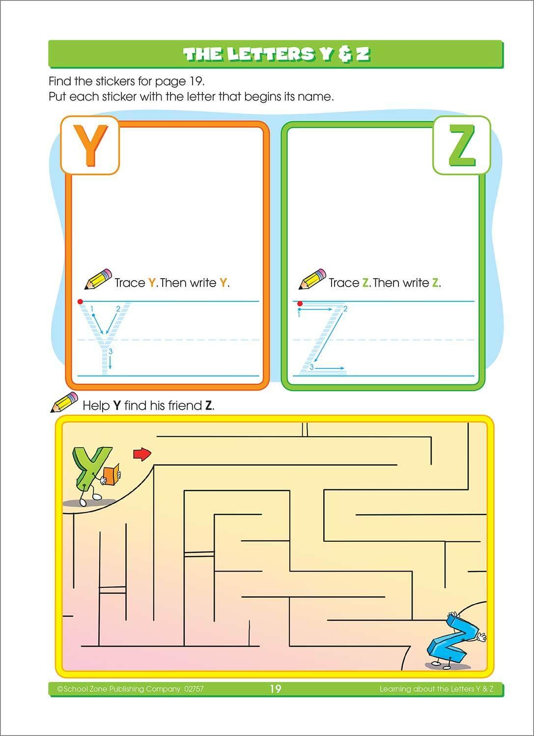 School Zone - Preschool Stickers Workbook - Age 3-6 - Spectrawide Bookstore